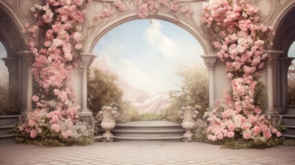 Rococo Rose Garden Backdrop
