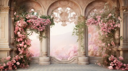 Rococo Rose Garden Backdrop