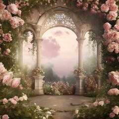 Rococo Rose Garden Backdrop