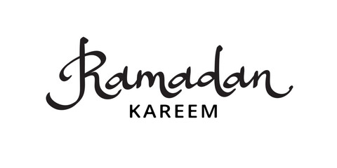 Ramadan kareem hand drawn ink calligraphy. Black ramadan word isolated on transparent background. Arabic style lettering. For muslim holidays banners, cards, social media posts. Vector. - Powered by Adobe