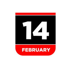 12 feb calendar day vector icon