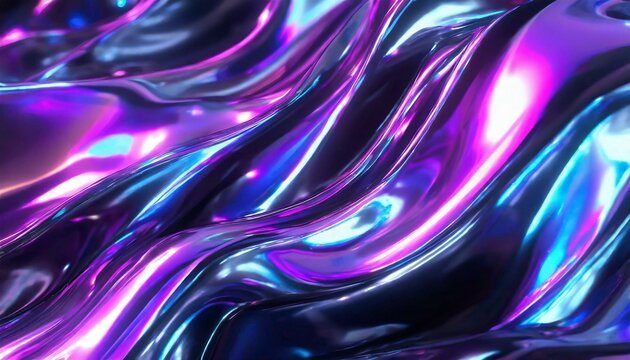 textura l&iacute;quido metal hologr&aacute;fico neon, holograma, p&uacute;rpura, roxo
