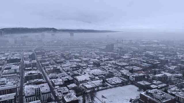 Downtown Portland Winter Aerial Views