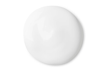 Smear of white cream on empty background