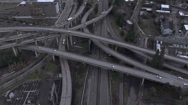 Aerial Views of Highway Interchange