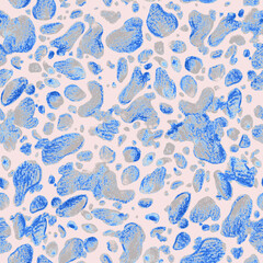 abstract animalistic watercolor pink and blue seamless pattern with stylized dalmatian skin pattern for fashion textile design and surface design