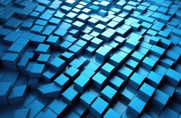abstract geometric background blue cubes