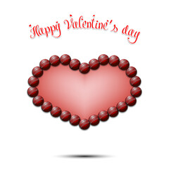 Obraz premium Happy Valentines Day. Heart made of cricket balls