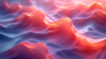 Abstract colorful wavy background in vibrant pink and blue hues with a smooth, silk-like texture.