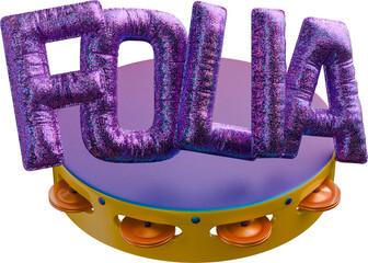 Selo 3d Isolado Carnaval Folia
