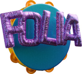 Selo 3d Isolado Carnaval Folia
