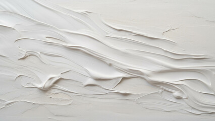 White abstract background with impasto texture. Photic brushstroke of oil painting close-up. 