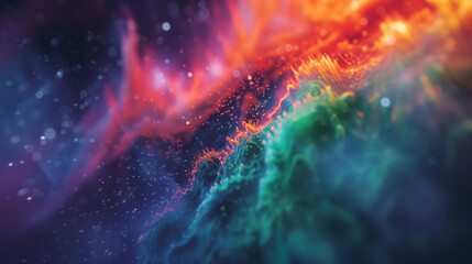 Abstract background with vibrant orange flames and cool blue water, symbolizing contrast and...