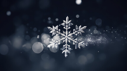 Fototapeta premium Snowflake background, snowflake border, winter holiday background, soft colors and dreamy atmosphere