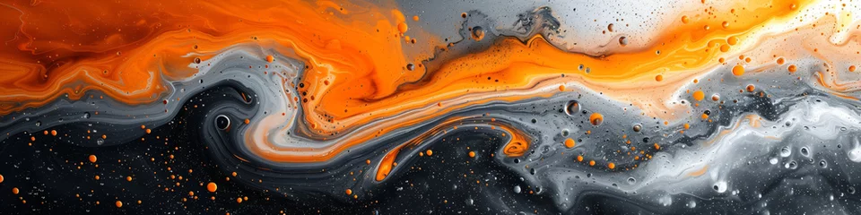  Sweeping Orange and Grey Abstract Art. Fluid marble texture for dynamic backgrounds and creative graphic elements  © Alexey