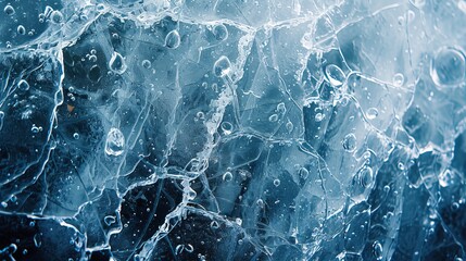 Crystalline Ice Textures Captured in Macro Photography
