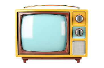 Retro television, Old vintage TV retro technology isolated on transparent background PNG