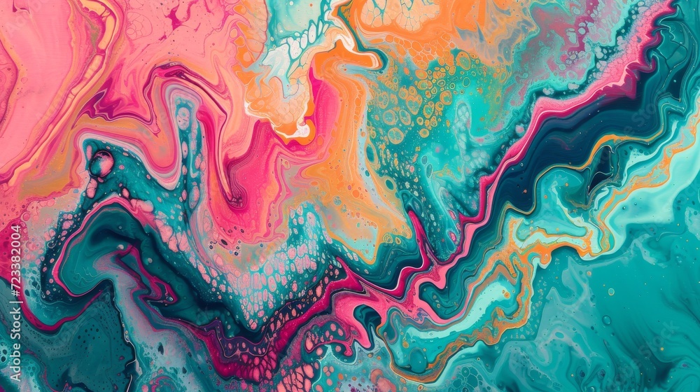 Aufkleber vibrant strokes of paint dance across the canvas, forming an abstract masterpiece bursting with colo