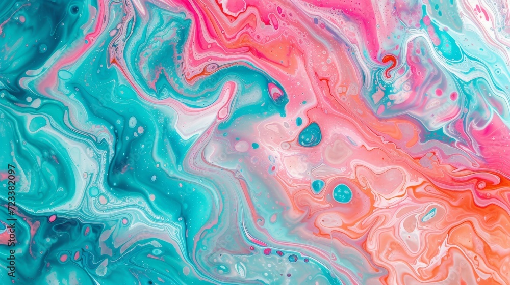 Poster vibrant aqua paint dances across the canvas, creating a mesmerizing abstract masterpiece that captur