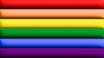 Lgbtqiapn+ flag 3D vector. Red, Orange, Yellow, Green, Blue, Purple. Pride Flag. Gay Icon. Lgbt. Diversity. Love. Rainbow.