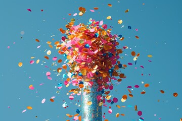 Vibrant colors burst through the sky as confetti rains down, igniting a sense of joy and celebration