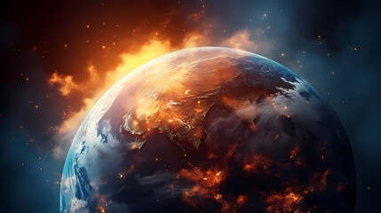 Obraz premium Admire our beautiful Earth from the vastness of space