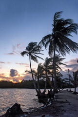 Obraz premium Sunset over the Caribbean. San Blas islands, Guna Yala, Panama.