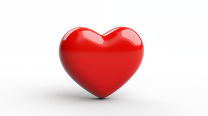 Red heart isolated on white background. 3d render. Love concept