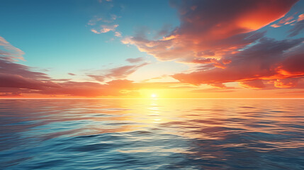 Naklejka na ściany i meble Sandy beach with light blue transparent water waves and sunlight, tranquil aerial beach scene