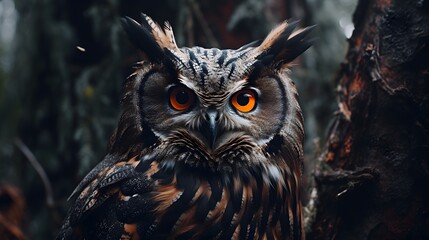 An owl turning its head
