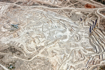 Aerial view of Marble quarry,