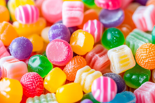 Colorful candies background. Top view of colorful candies background.