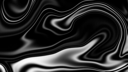 Dark liquid wave metal background. Metallic liquid surface. Silver liquify background. Black and white liquid background texture