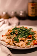 pasta with mushrooms and tomato