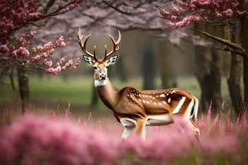 Fotobehang deer in the woods © asad