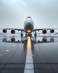 Majestic View of Boeing Cargo Aircraft from Behind, Gear Up
