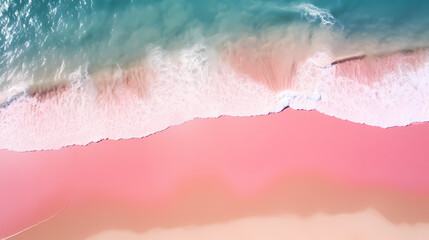 Fototapeta premium Aerial view of beautiful beach, simple, calm composition in clear blue