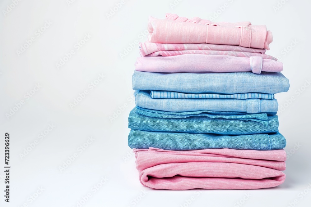 Aufkleber a neat pile of soft towels and colorful fabrics evokes a sense of comfort and domesticity, waiting t
