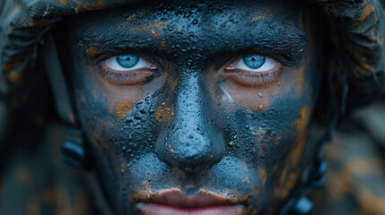 Army Camouflage ,Face Paint Picture