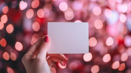 A person holds a blank card, illuminated by a gentle light, symbolizing the potential for endless possibilities