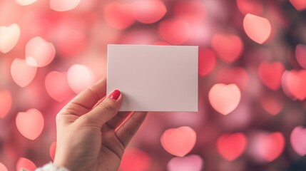 Obraz premium A person holds a white card, bathed in light, their hand steady with determination