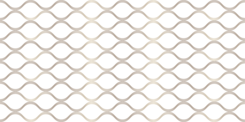 Seamless golden wave pattern on transparent background