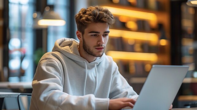 joven con portatil
