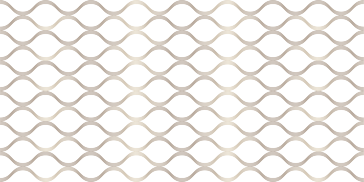 Seamless golden wave pattern on transparent background