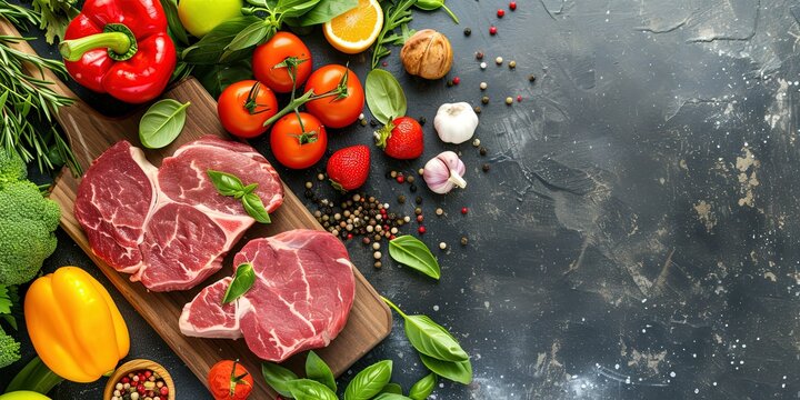 Cooking process, background, ingredients, spices for meat or fish, healthy lifestyle, cooking, template.