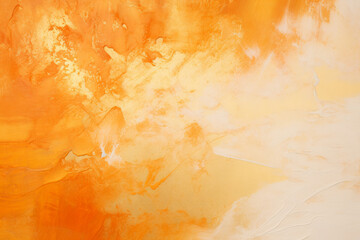 Abstract Colorful Yellow, Orange and White Oil Painting Textured Background. Canvas Texture, Brush Strokes.