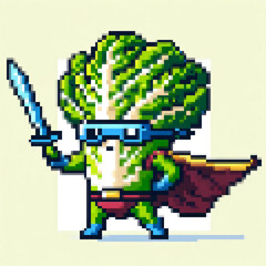 Pixel art illustration of a Super Salad - Super Food series