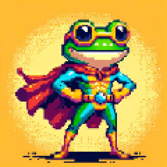 Pixel art illustration of a Super Frog - Super Animal series