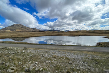 Arid dry desert like alpine terrain of the Ashburton Lakes district