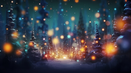 Obraz premium Abstract bokeh lights background, blurred bokeh effect, holiday decoration background